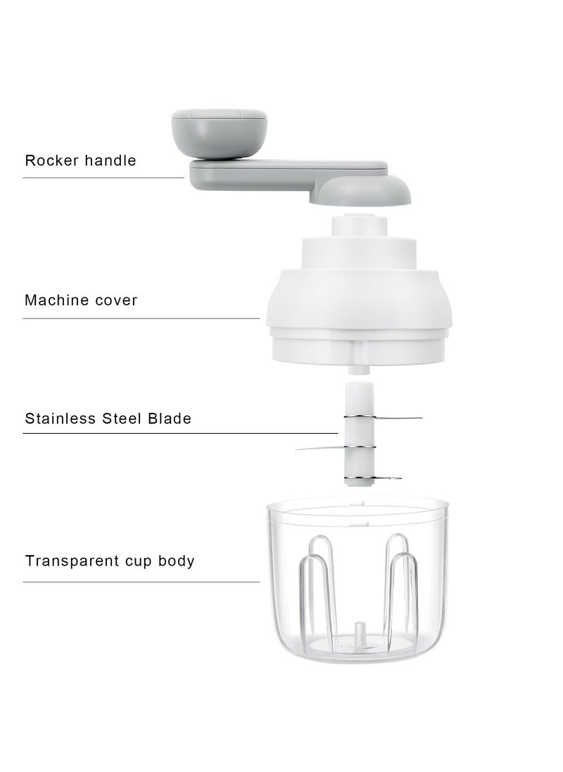 SYOSI - SYOSI Manual Garlic Chopper, Food Chopper for Kitchen, 250ml Vegetable Chopper, Portable Mini Food Cutter for Vegetables, Fruits, Chili Peppers, Ginger, Onion, Garlic, Herbs and Meat - Image 1