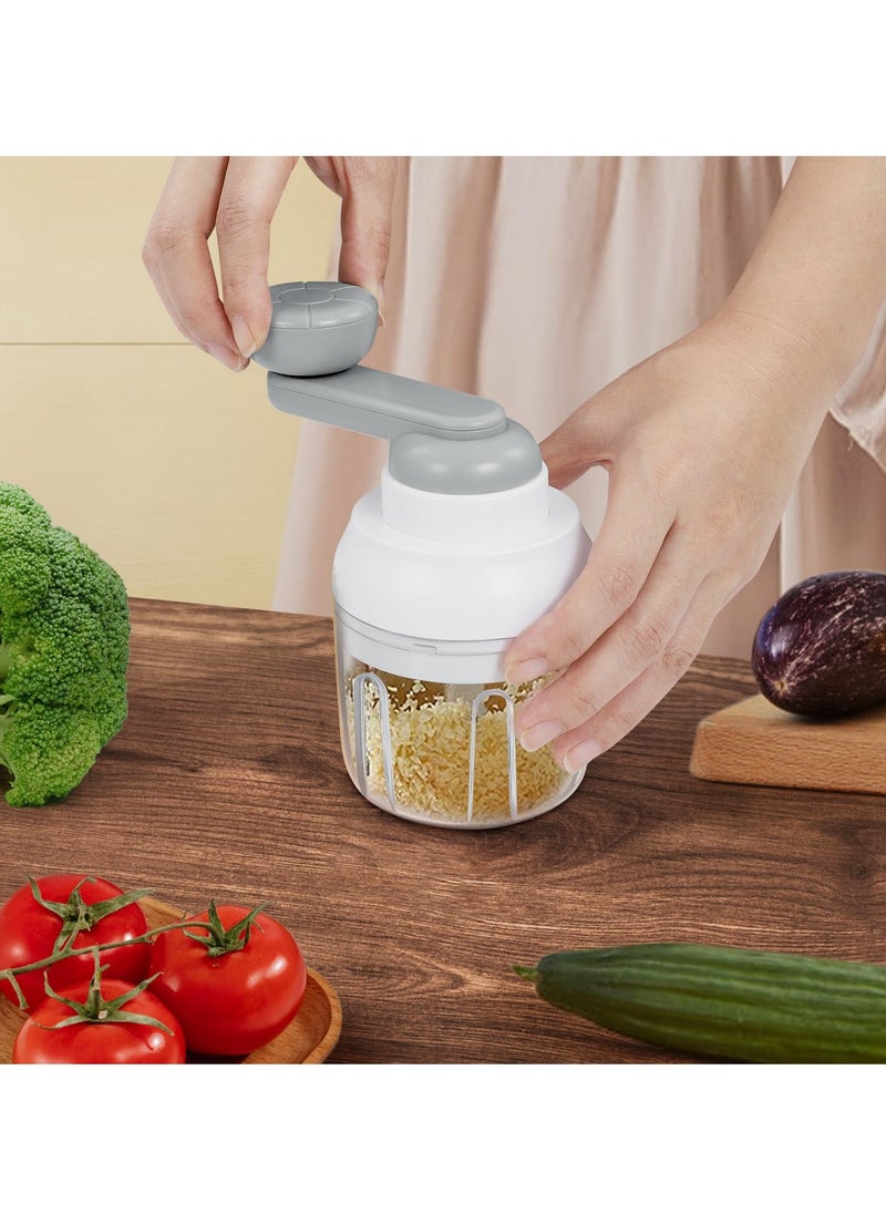 SYOSI - SYOSI Manual Garlic Chopper, Food Chopper for Kitchen, 250ml Vegetable Chopper, Portable Mini Food Cutter for Vegetables, Fruits, Chili Peppers, Ginger, Onion, Garlic, Herbs and Meat - Image 1