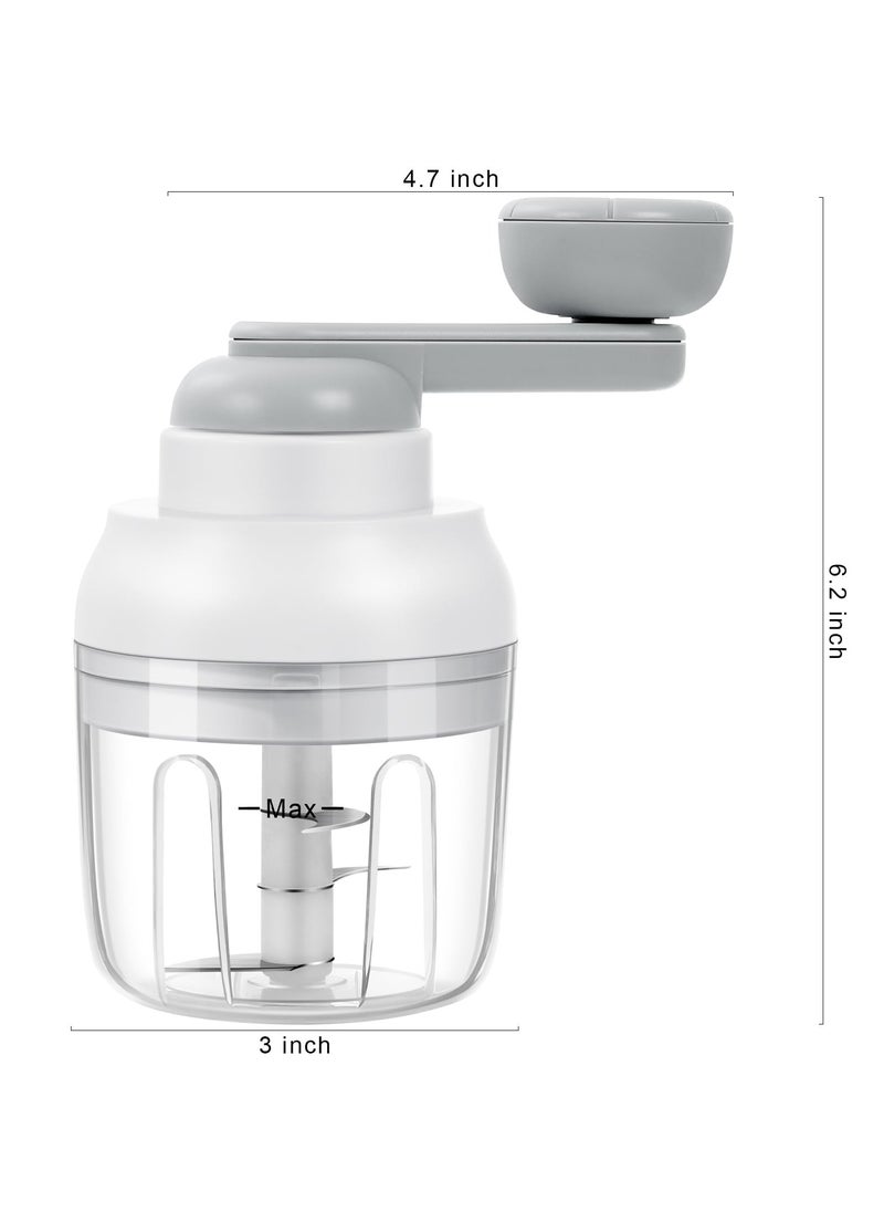 SYOSI - SYOSI Manual Garlic Chopper, Food Chopper for Kitchen, 250ml Vegetable Chopper, Portable Mini Food Cutter for Vegetables, Fruits, Chili Peppers, Ginger, Onion, Garlic, Herbs and Meat - Image 1