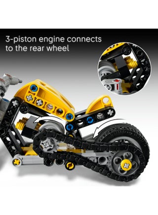 ليغو Technic‏ الدراجة النارية الصفراء، مجموعة بناء لعبة للأطفال بعمر ٧ سنوات وأكثر (١٥١ قطعة) 42225 - view 5