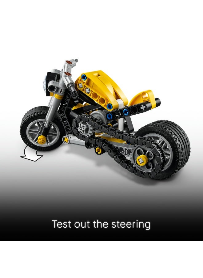 LEGO Technic Yellow Motorcycle Toy Model Kit 42225 151Pcs