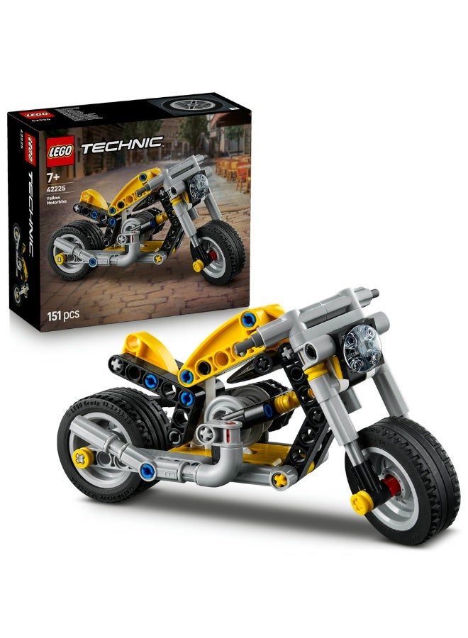 LEGO Technic Yellow Motorbike Toy Model Kit 42225 (Age 7+, 151 Pieces) - Image 1