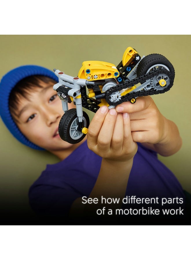 LEGO Technic Yellow Motorcycle Toy Model Kit 42225 151Pcs