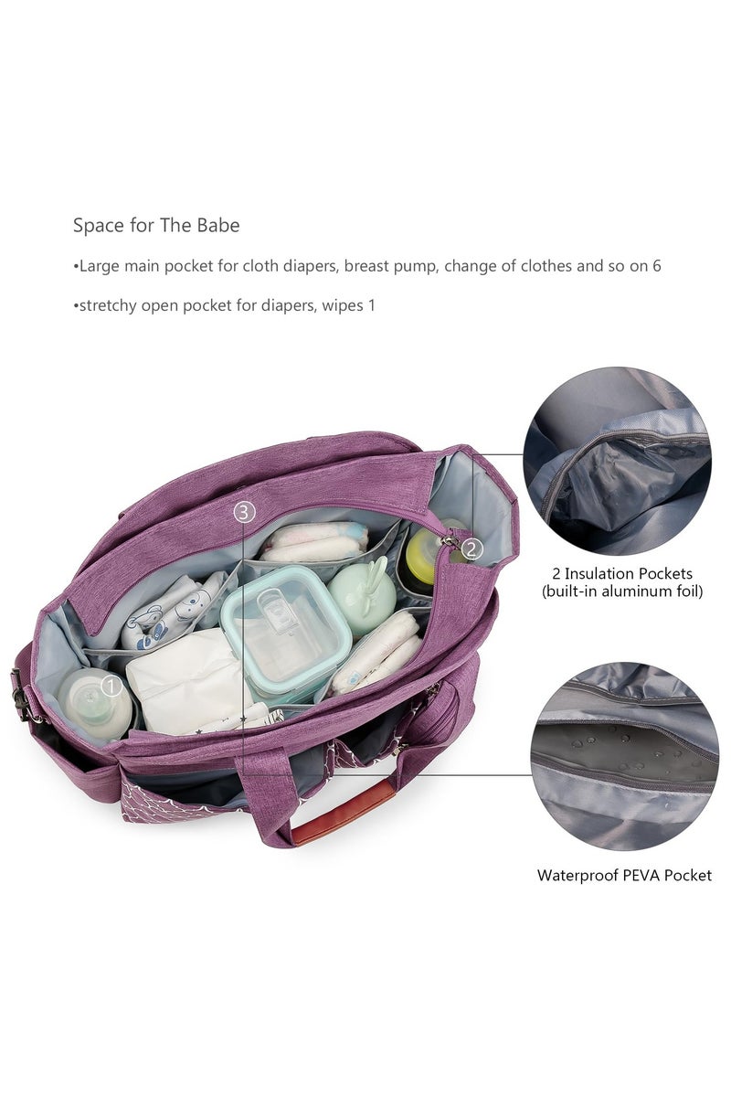 كي واي دي حقيبة حفاظات متعددة الوظائف مع لوحة تغيير مدمجة -حقيبة أطفال متنقلة مع شريط قابل للضبط وتخزين كبير - Image 4