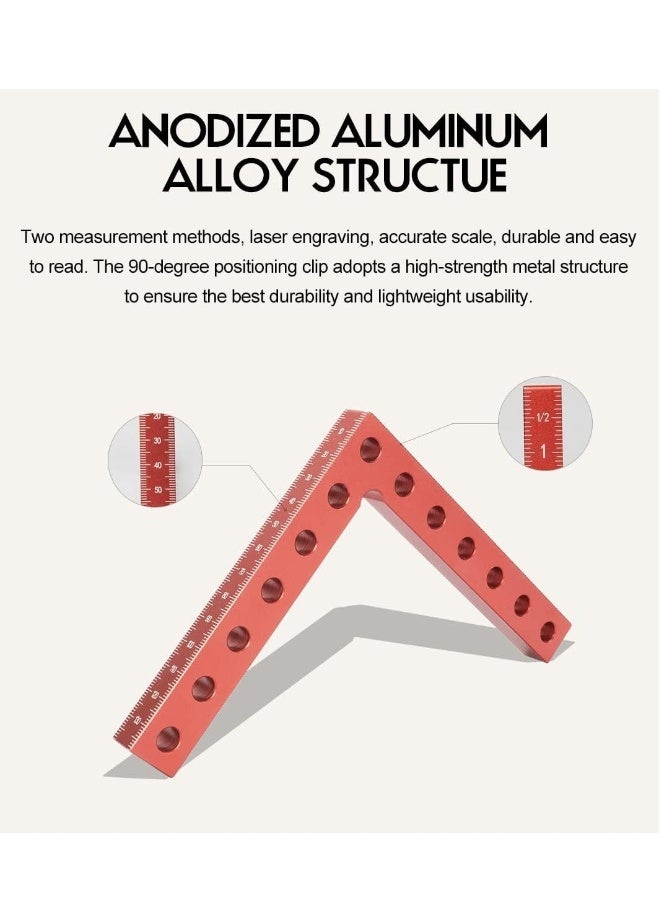 90 Degree Positioning Clip, Square Aluminum Alloy Right Angle Clip Fixing Tool, Corner Clip Cabinet Clip Suitable for Woodworking, Project Lovers, Cabinet, Drawer, Photo Frame 2 Pcs  - Image 3