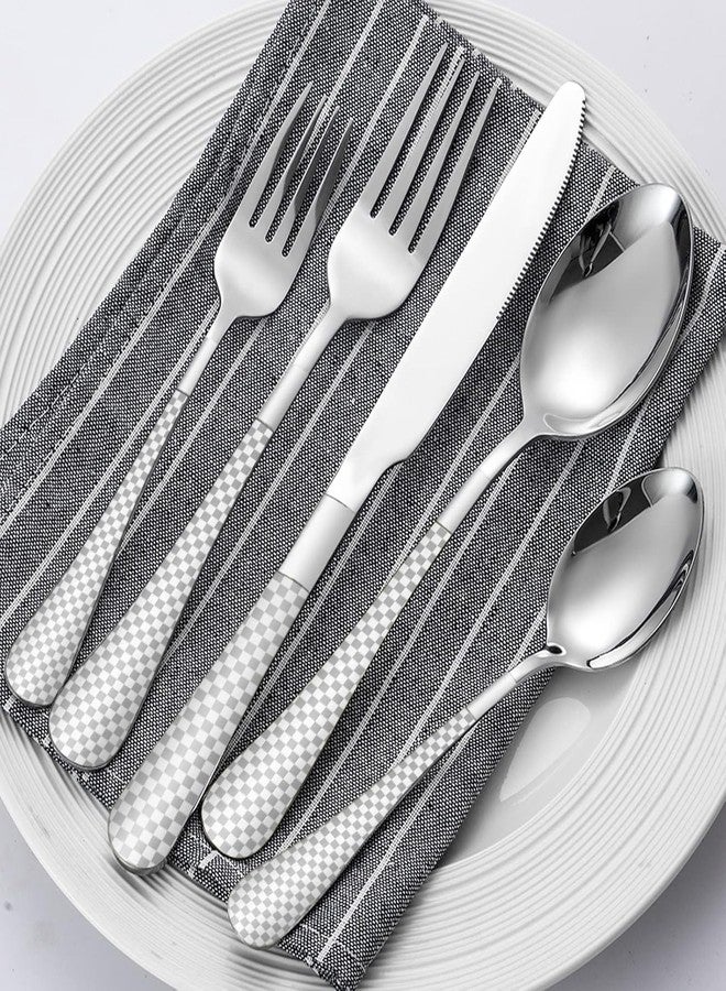 Trifecta Spoon Set for Kitchen, Stainless Steel Spoon Set for Dining Table, Utensils Include Knives, Forks and Spoons, for Home, Silverware Set (20 PCs, Silver) - Image 3