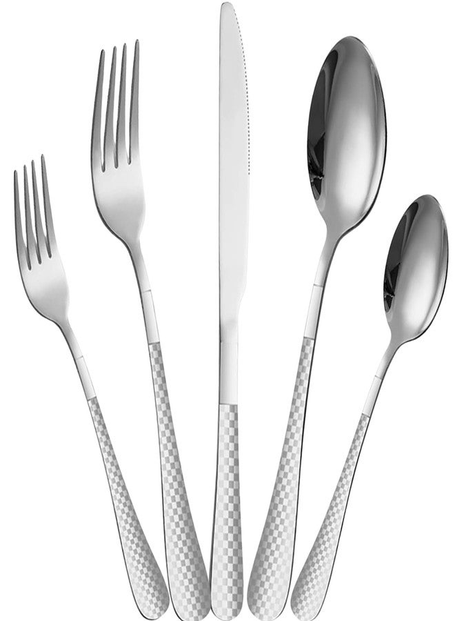 Trifecta Spoon Set for Kitchen, Stainless Steel Spoon Set for Dining Table, Utensils Include Knives, Forks and Spoons, for Home, Silverware Set (20 PCs, Silver) - Image 1