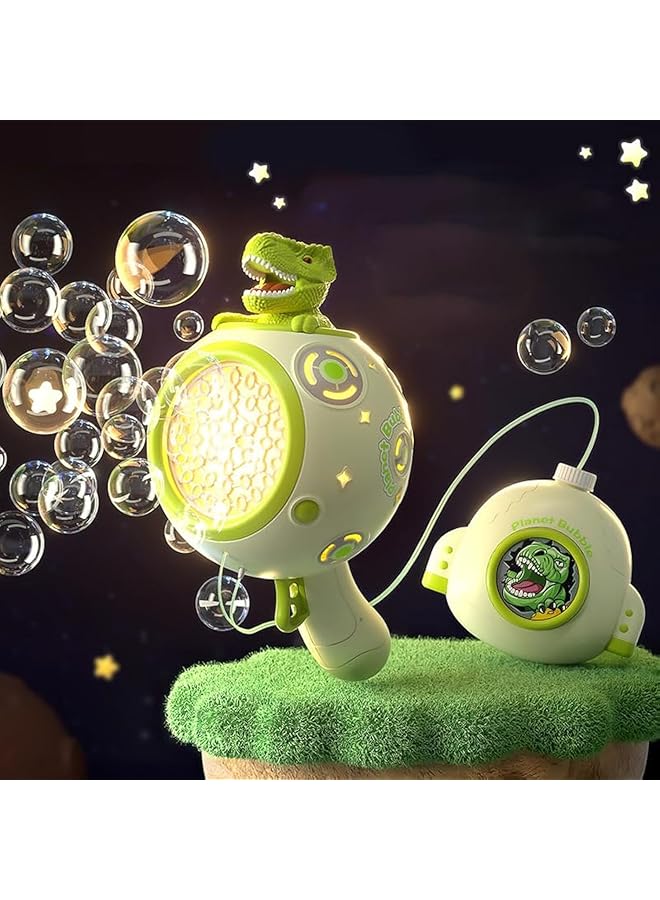 SYOSI Rechargeable Dinosaur Bubble Machine With 17Oz Bubble Solution Led Light Leak Proof Design Automatic Bubble Maker For Kids And Adults Perfect For Summer Outdoor Parties Birthdays - Image 1