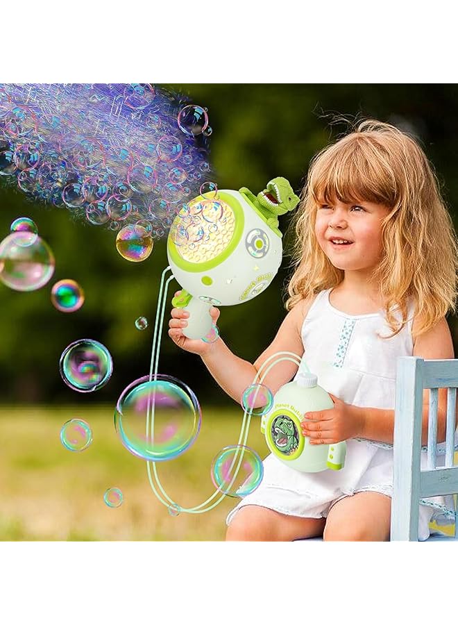 SYOSI Rechargeable Dinosaur Bubble Machine With 17Oz Bubble Solution Led Light Leak Proof Design Automatic Bubble Maker For Kids And Adults Perfect For Summer Outdoor Parties Birthdays - Image 2