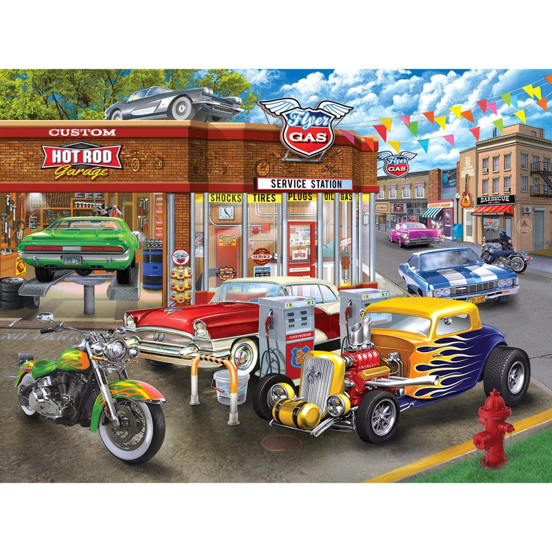 RoseArt - American Nostalgia - Hot Rod Garage - 550 Piece Jigsaw Puzzle for Adults - Image 5