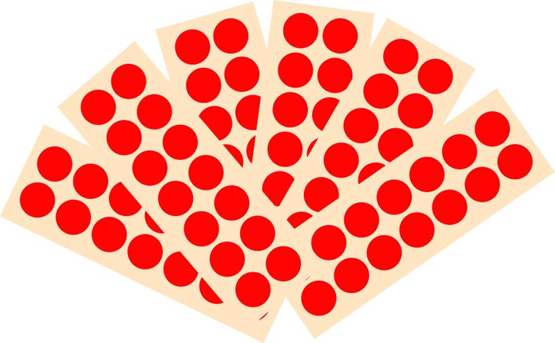 Crazy Sutra 25mm Dots Sticker Paper Round Circle Blank Labels Self Adhesive Red Color (1000pc). - Image 2
