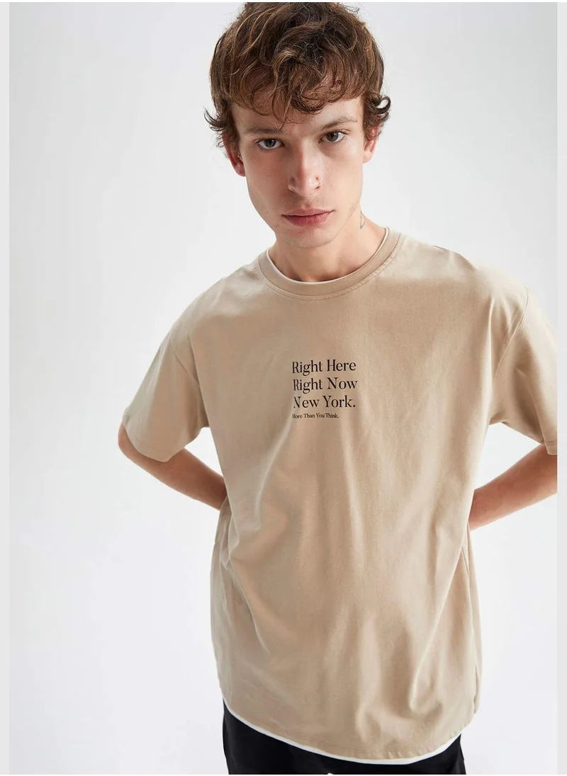 DeFacto Boxy Fit Shorts Sleeve T-Shirt