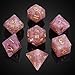 UDIXI Strawberry Quartz Gemstone Dice Set Stone DND Dice Set for Role Playing Games Strawberry Quartz - Image 2