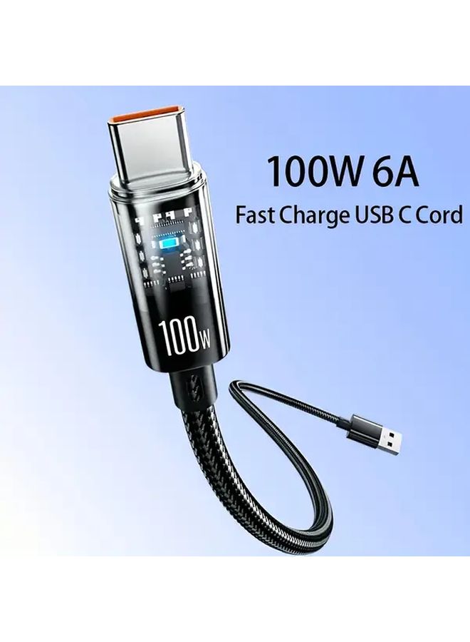 5M 100W Fast Charging USB C Cable Auto Power Off Flat Design High Speed Data Transfer - Image 3