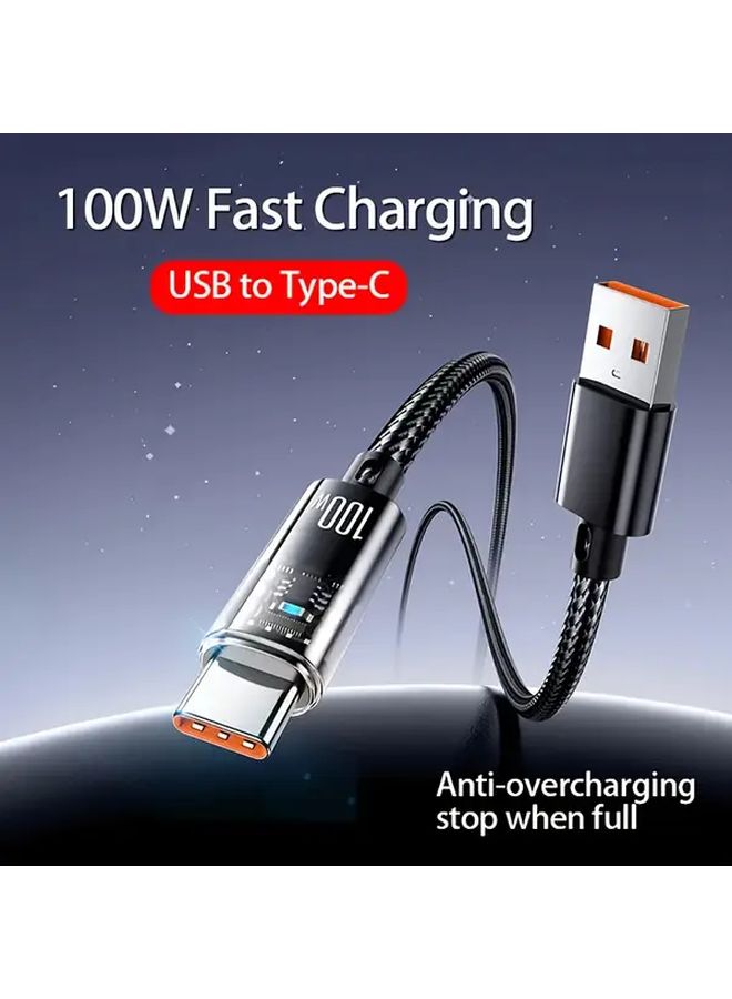 5M 100W Fast Charging USB C Cable Auto Power Off Flat Design High Speed Data Transfer - Image 4
