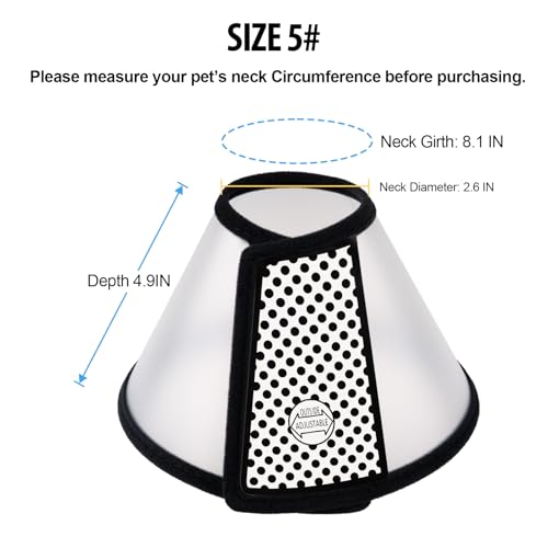 Depets Adjustable Recovery Pet Cone E-Collar for Cats Puppy Rabbit, Plastic Elizabeth Protective Collar Wound Healing Practical Neck Cover, Neck Girth 8.1 in - Image 4