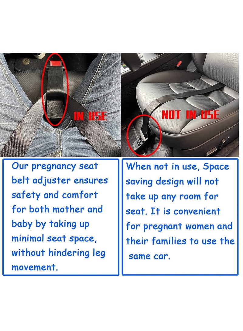 SYOSI Pregnancy Seat Belt Adjuster Seat Bump Strap for Pregnant Women Prevent Abdomen Compression and Protect Belly Pregnancy Must Haves Maternity Seat Cover Belt for Expectant Mothers Black - Image 4