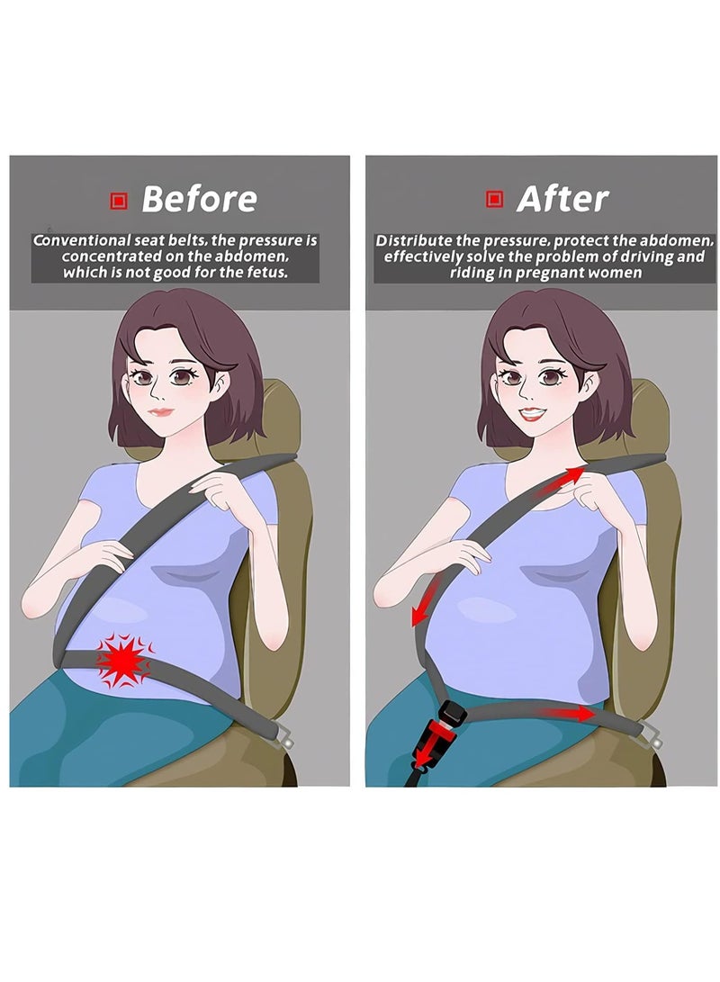 SYOSI Pregnancy Seat Belt Adjuster Seat Bump Strap for Pregnant Women Prevent Abdomen Compression and Protect Belly Pregnancy Must Haves Maternity Seat Cover Belt for Expectant Mothers Black - Image 3