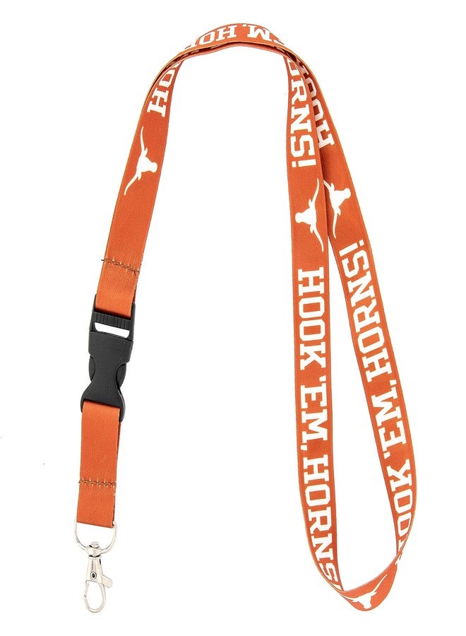 Desert Cactus University of Texas Lanyard Car UT Longhorns Keys ID Badge Holder Keychain Detachable Breakaway Snap Buckle (Orange - Hook 'Em/Longhorn) - Image 1
