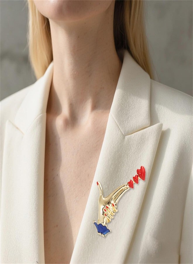 بروش عيد الحب من RLHRNDE للنساء والرجال، بروش رائع على شكل ملاك الحب، تفاحة، ضفدع، بروش إيماءة إطلاق الحب، إكسسوارات أنيقة للبدلات وربطات العنق، تصميم آرت ديكو، مجوهرات زركونيا مكعبة مقلدة، هدية مثالية لعشاق المجوهرات من النساء (إيماءة إطلاق الحب). - Image 3