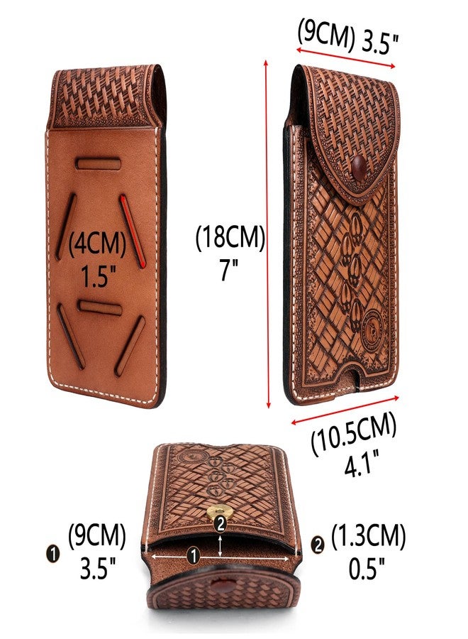 TOURBN Tourbon Genuine Leather Cell Phone Holster for Belt with Loop Waist Pouch Flip Case Sheath Phones Holder for iPhone Magnetic Closure - Image 5