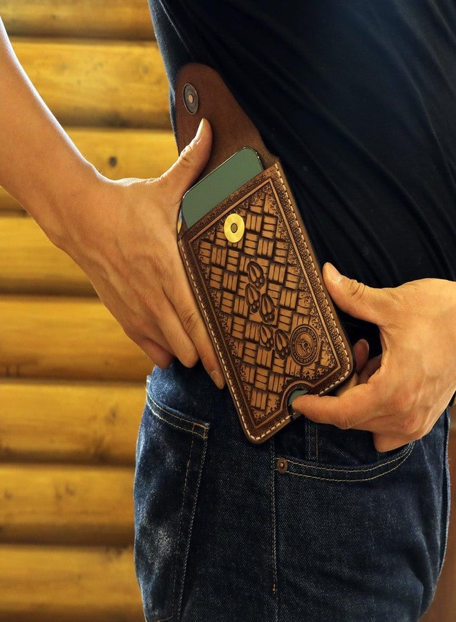 TOURBN Tourbon Genuine Leather Cell Phone Holster for Belt with Loop Waist Pouch Flip Case Sheath Phones Holder for iPhone Magnetic Closure - Image 4