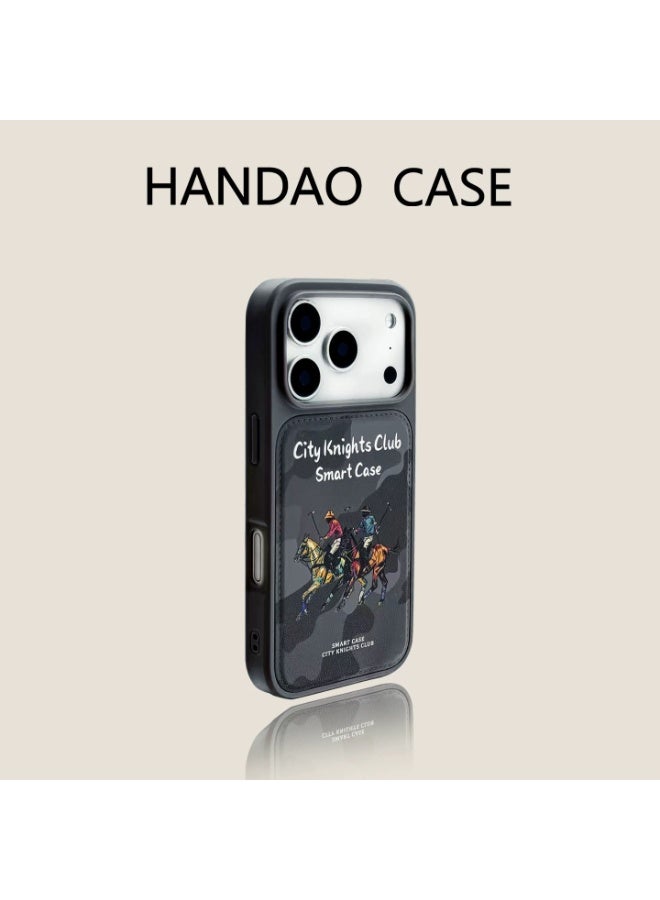 ICARLUS Magsafe Magnetic Phone Case for iPhone 17 Pro Max Shockproof Protective Cover Luxury Knight Custom Pattern - Image 5