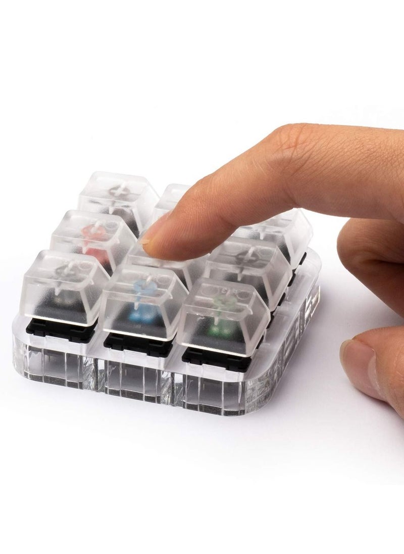 SYOSI - Key Switch Tester, Mechanical Keyboards Testing Clear Keycaps, 9 Key Switch Tester Tool with Keycap Puller with Clear Keycaps and O Rings - Image 1
