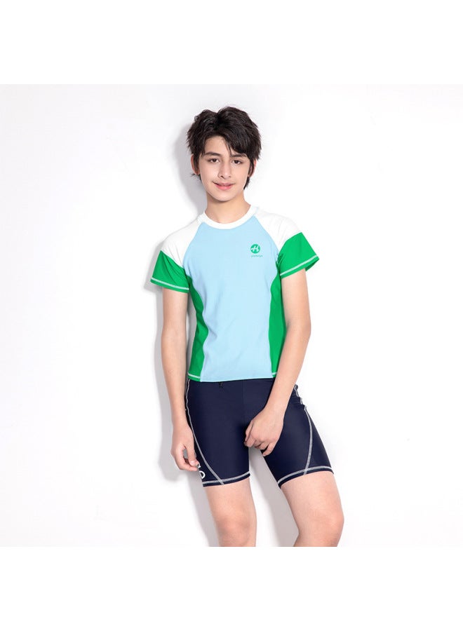 New Children's Swimsuit Boys Middle And Big Children Teenagers 9-15 Years Old Plus Size Split Swimsuit