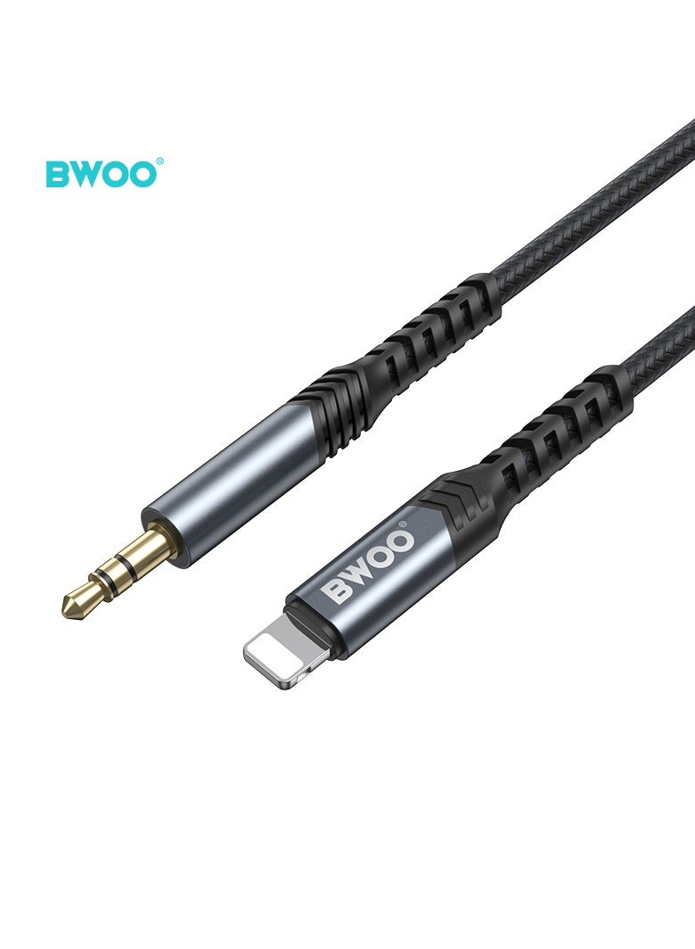 BWOO Lightning To Aux 3.5Mm Audio Cable Black - Image 2