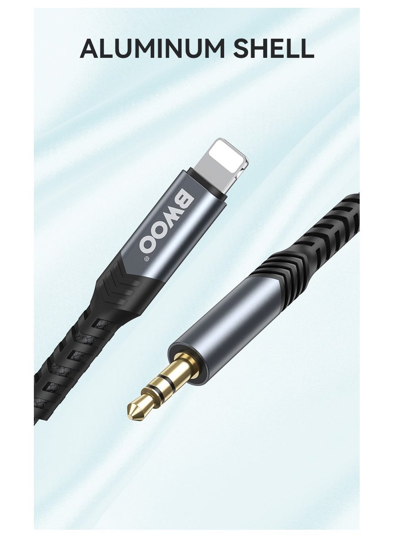 BWOO Lightning To Aux 3.5Mm Audio Cable Black - Image 5
