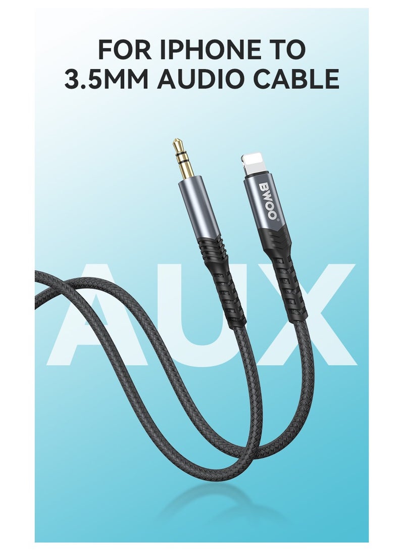 BWOO Lightning To Aux 3.5Mm Audio Cable Black - Image 4