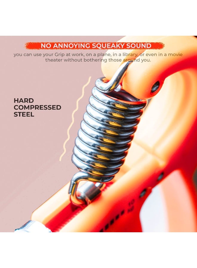 BOLDFIT Adjustable Hand Grip Strengthener, Hand Gripper for Men & Women for Gym Workout Hand Exercise Equipment to Use in Home for Forearm,Polyvinyl Chloride Finger Exercise Power Gripper(60 Kg)Orange - Image 3