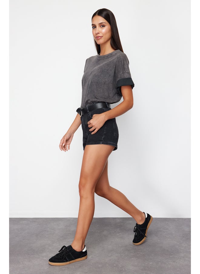 trendyol Black Comfort Denim Shorts & Bermuda TWOSS24SR00163  - Image 3