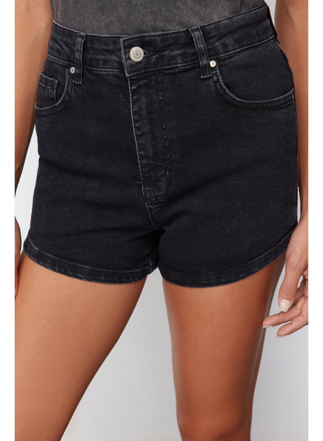 trendyol Black Comfort Denim Shorts & Bermuda TWOSS24SR00163  - Image 4