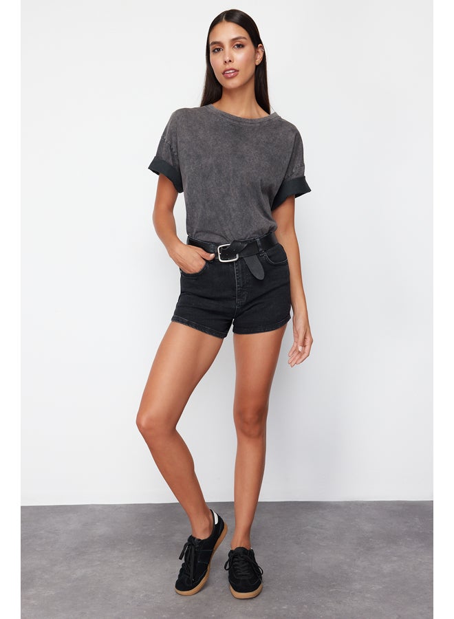 trendyol Black Comfort Denim Shorts & Bermuda TWOSS24SR00163  - Image 2