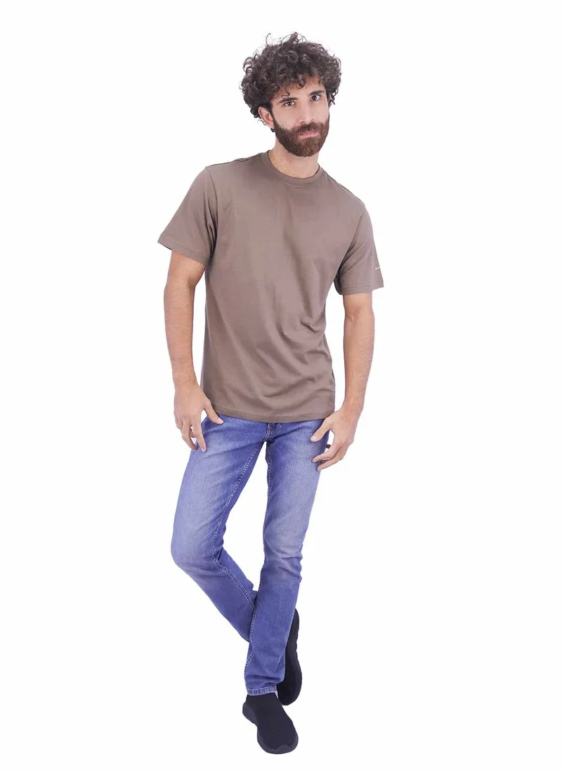 جيوردانو Men's Cotton Jersey Crew Neck  Slim Fit Tee