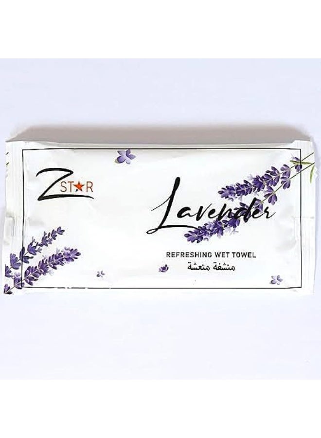 Z Star Wet Towels 20 Pcs Soft, Absorbent & Travel-Friendly, Individually Wrapped, Lavender Scented for All Skin Types