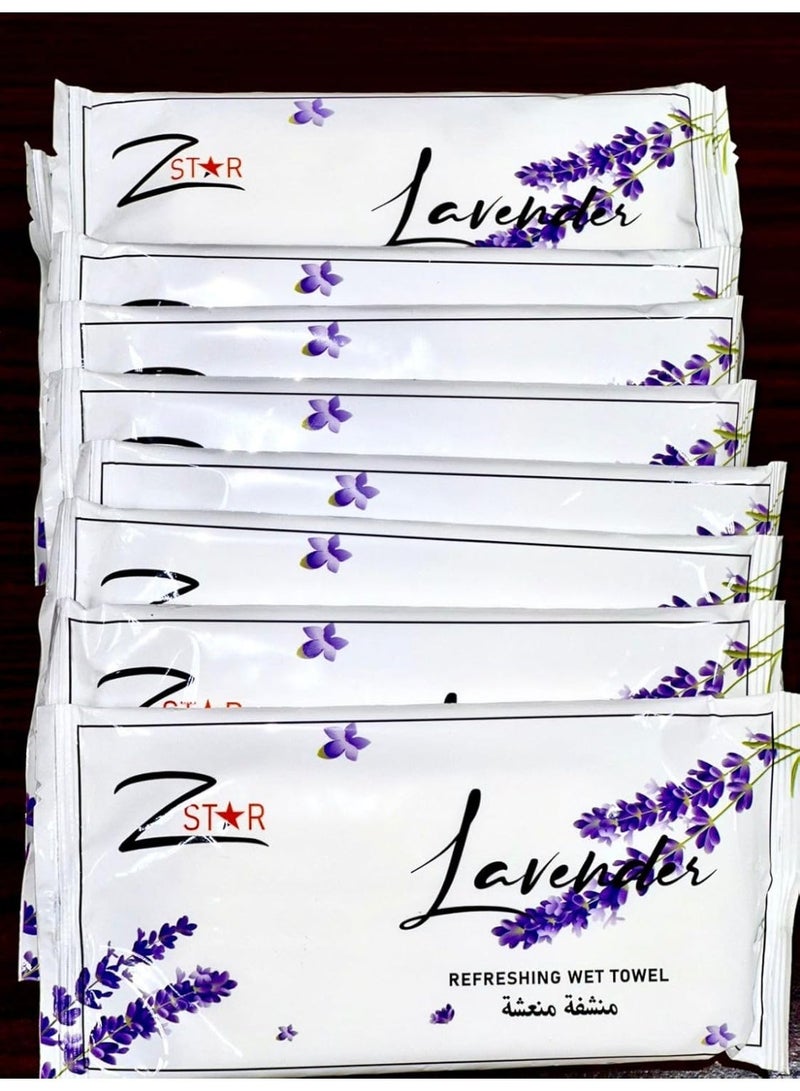 مناشف مبللة من زد ستار، ٢٠ قطعة - ناعمة، ماصة، ومناسبة للسفر، مغلفة بشكل فردي، برائحة اللافندر لجميع أنواع البشرة - Image 3