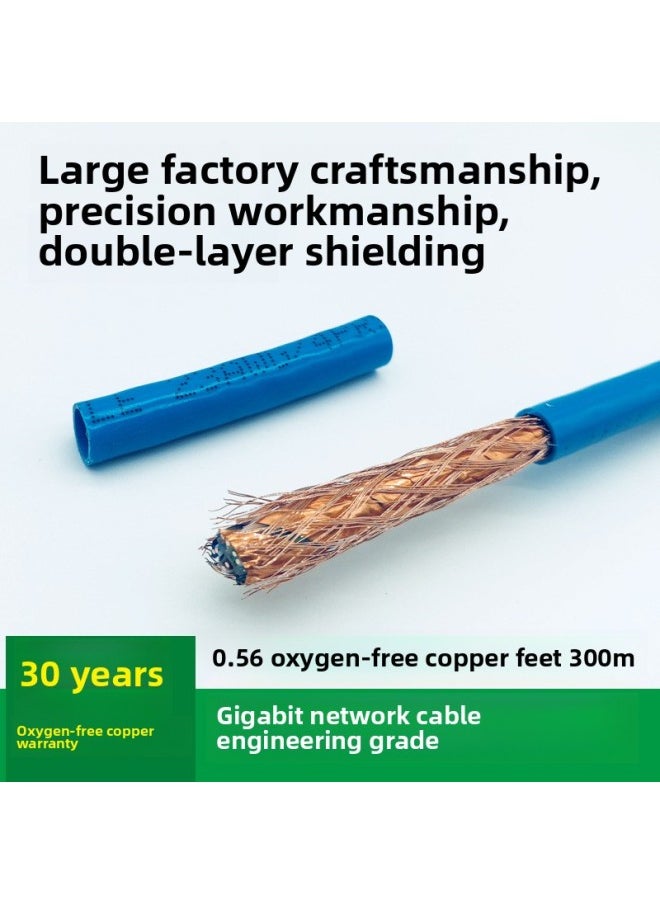 Generic Pure Copper Super Class 6 Network Cable Gigabit Household High-speed Cat6 Monitoring Network Cable POE Oxygen-free Copper 300 Meters Full Box-Color:Six Kinds Of Oxygen Free Copper 0.56 Double Shielding-Line Length:15m  - Image 1