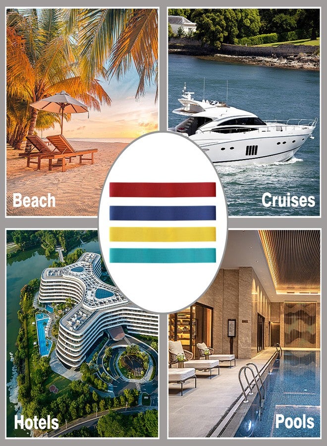 COKUMA 4 Pack Towel Bands, Flexible and Strong Beach Towel Holder, Lightweight and Easy to Store for Vacation and Travel, Towel Bands for Beach Chairs and Cruise Chairs - Image 4