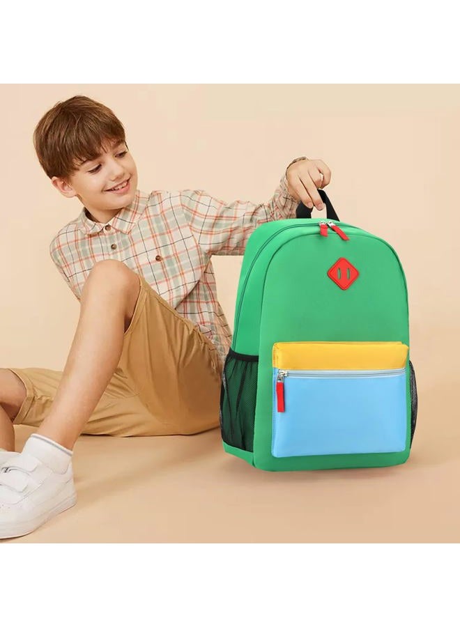BEFUNIRISE Backpack Set for Girls Boy Kids Backpack with Lunch Box for Elementary Primary Kindergarten School Bag (Green Blue Set, Large) - Image 5