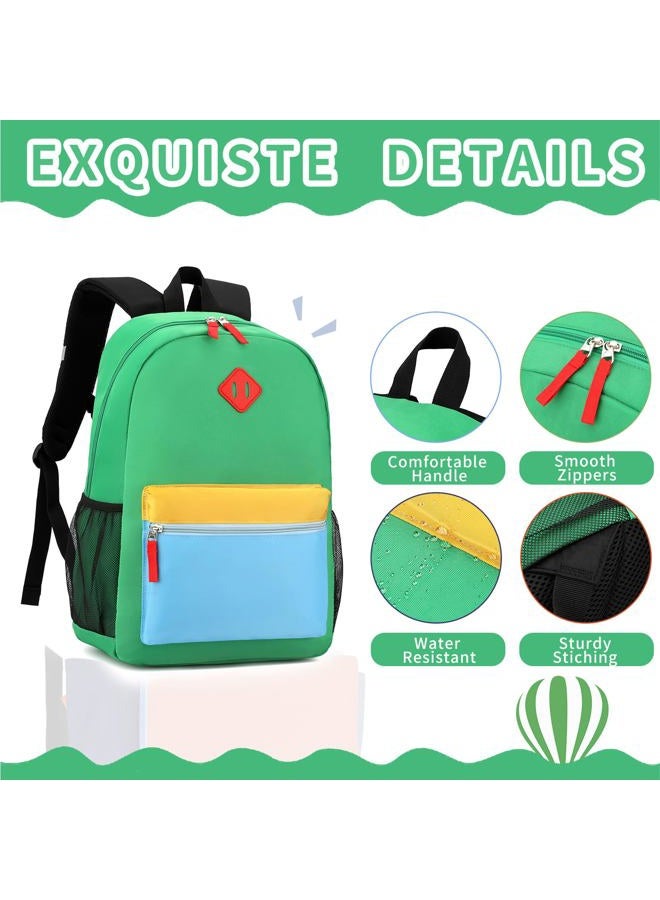 BEFUNIRISE Backpack Set for Girls Boy Kids Backpack with Lunch Box for Elementary Primary Kindergarten School Bag (Green Blue Set, Large) - Image 3