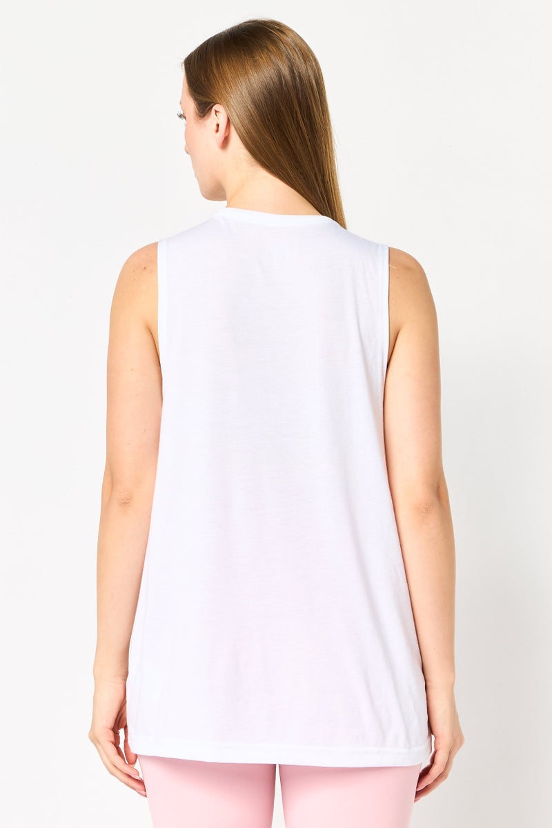 Nike Women Dri-Fit Sleeveless Yoga Top, White - Image 2