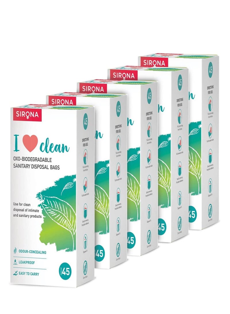 Sirona Sirona Sanitary Disposable Bags | Pad Disposal Bags | Discreet Disposal of Tampons, Condoms, Diaper, Sanitary Pads, Panty Liner and Personal Hygiene Waste | Women Privacy Handling Bag (225 Bags) - Image 1