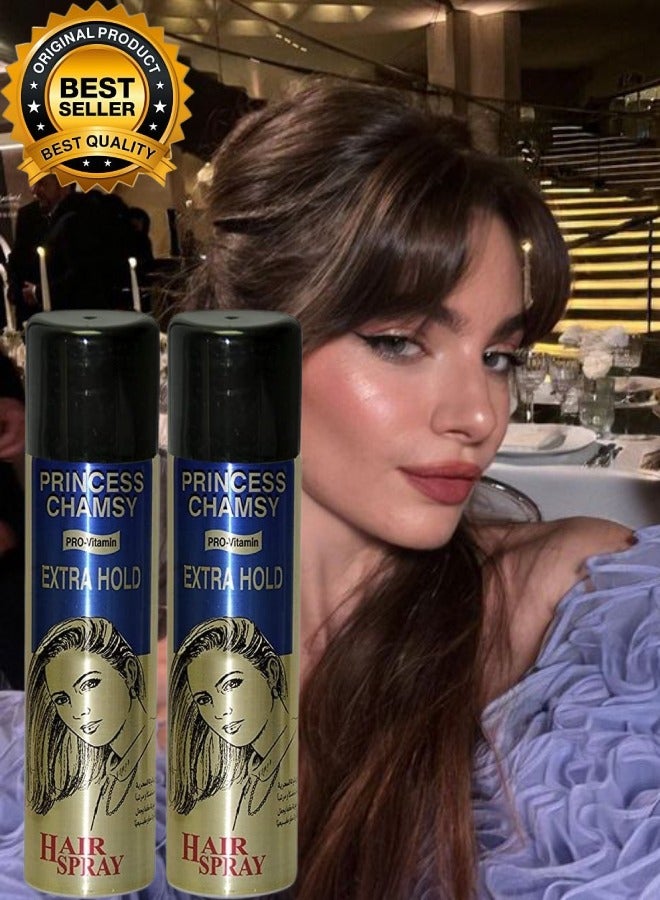 PRINCESS CHAMSY 2 Pieces Extra Hold Hair Spray 90ML - Image 1