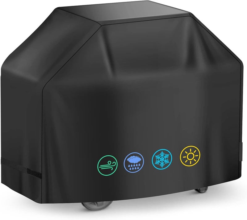 Sheful 75 inch Grill Cover, Black, Waterproof, Rip-Proof, Anti-UV, Fade Resistant, with Adjustable Velcro Strap, Fits Weber Summit 600 Series, Dyna-Glo, Nexgrill, Brinkmann and Monument Grills Assorted trendy color picks - Image 1