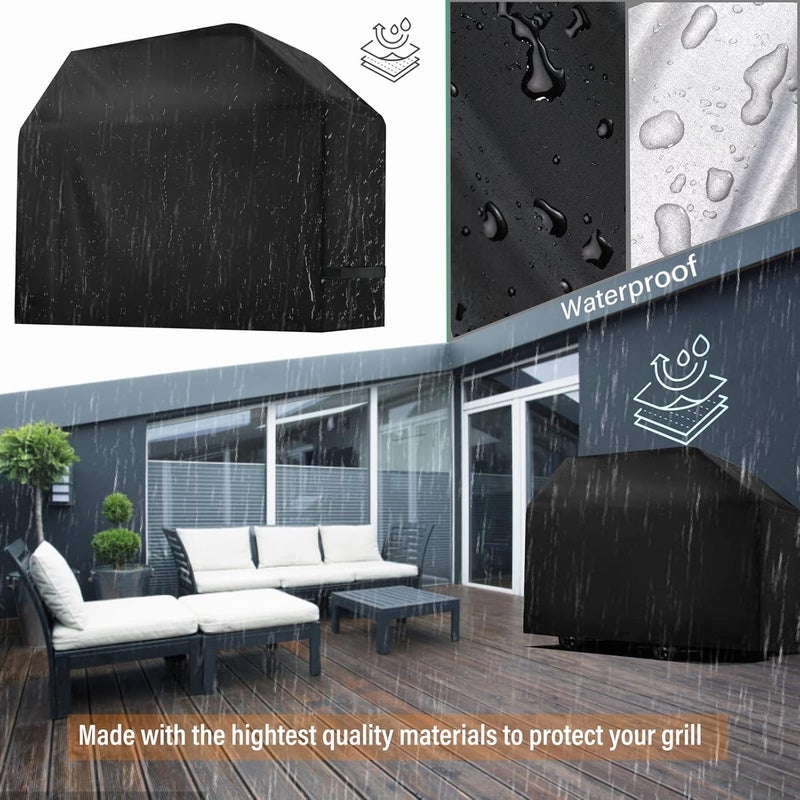 Sheful 75 inch Grill Cover, Black, Waterproof, Rip-Proof, Anti-UV, Fade Resistant, with Adjustable Velcro Strap, Fits Weber Summit 600 Series, Dyna-Glo, Nexgrill, Brinkmann and Monument Grills Assorted trendy color picks - Image 5