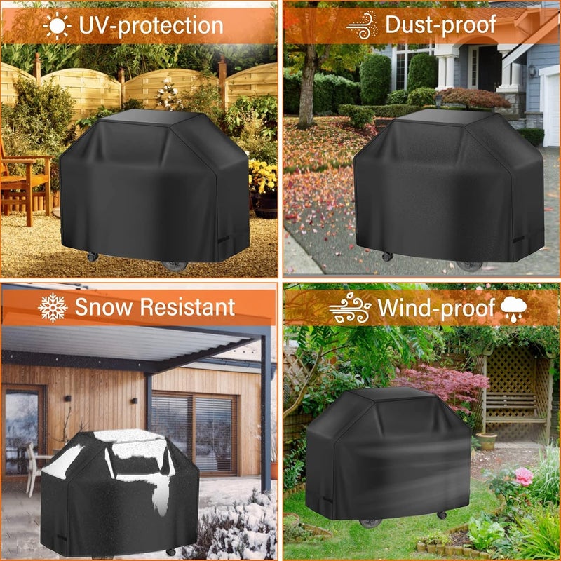 Sheful 75 inch Grill Cover, Black, Waterproof, Rip-Proof, Anti-UV, Fade Resistant, with Adjustable Velcro Strap, Fits Weber Summit 600 Series, Dyna-Glo, Nexgrill, Brinkmann and Monument Grills Assorted trendy color picks - Image 3