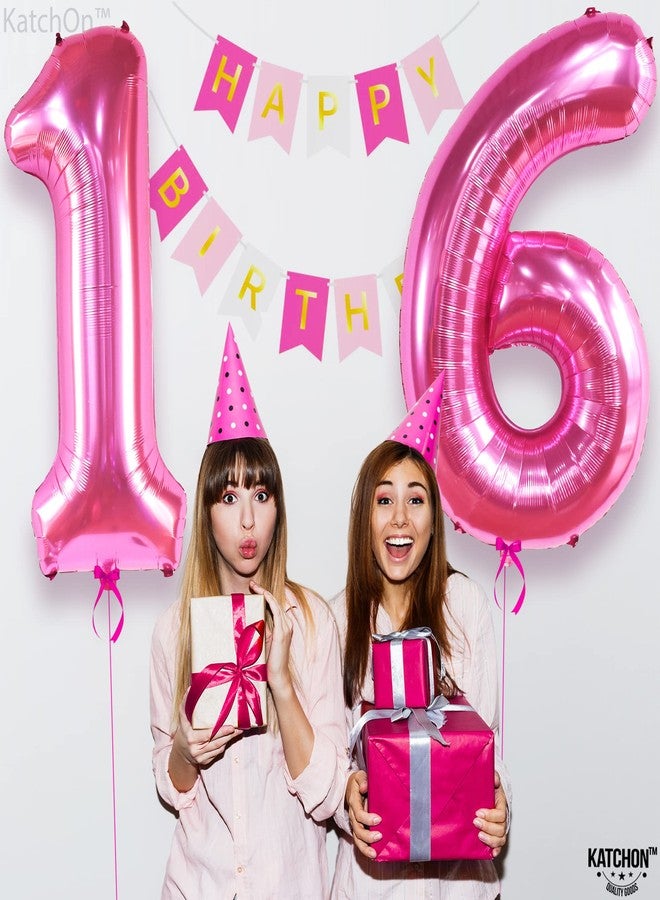 كاتشون بالونات كاتشون، أرقام 16 باللون الوردي الفاقع - ضخمة، 40 بوصة | زينة عيد ميلاد 16 باللون الوردي الفاقع | بالونات رقم 16، زينة حفلة عيد ميلاد 16 باللون الوردي | ديكور حفلة عيد ميلاد 16 باللون الوردي، زينة عيد ميلاد 16 - Image 3